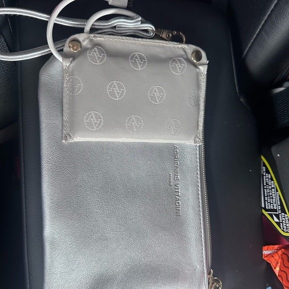 Adrienne Vittadini Studio Silver Wristlet with Charging Capability - Picture 1 of 2